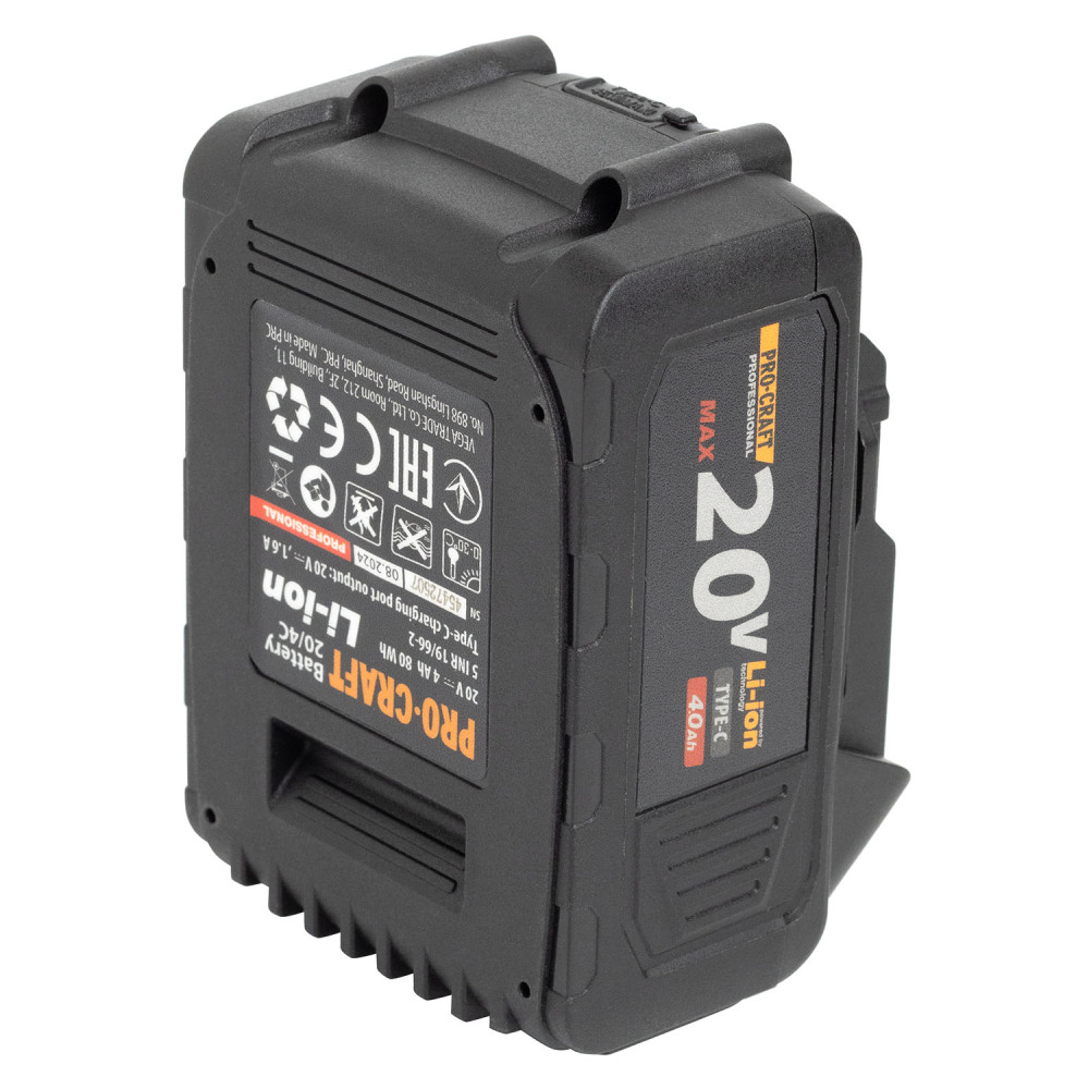 Акумуляторна батарея Procraft Battery20/4С 4 Аг Type-C - Зображення 20