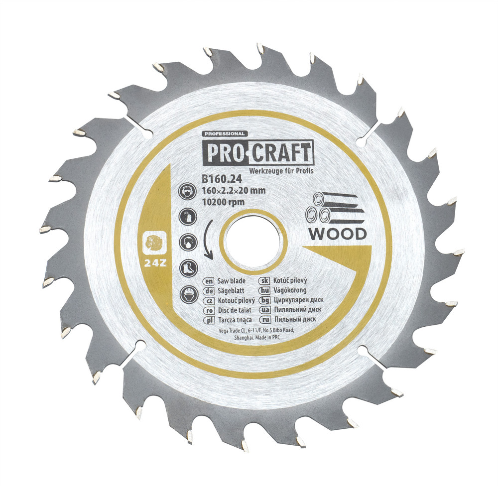 Пиляльний диск Procraft B160.24 24T (по дереву) - Зображення 2