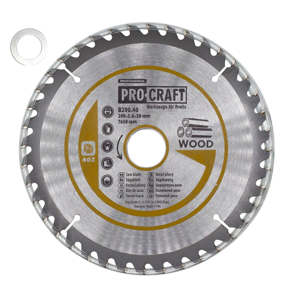 Пиляльний диск Procraft B200.40 40T (по дереву) - Зображення 2