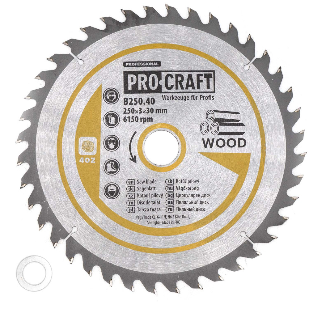 Пиляльний диск Procraft B250.40 40T (по дереву) - Зображення 2