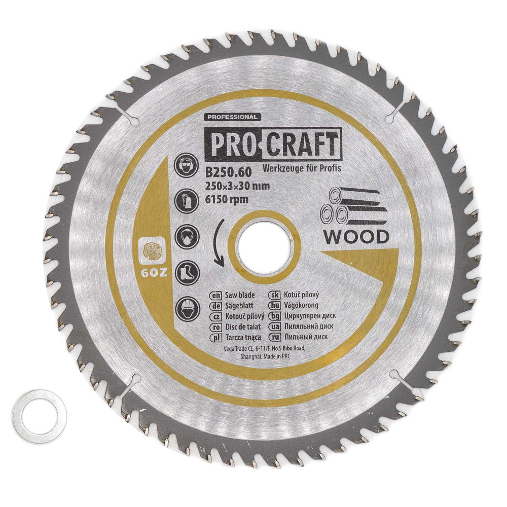 Пиляльний диск Procraft B250.60 60T (по дереву) - Зображення 2