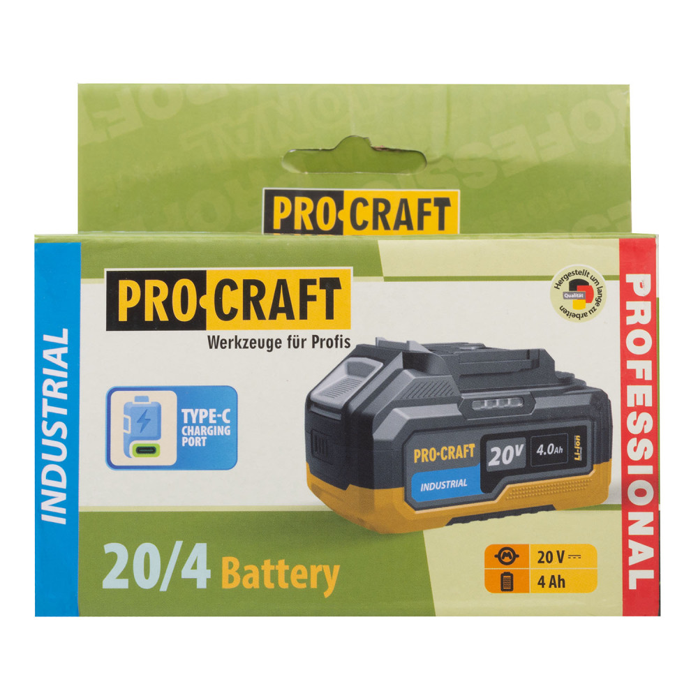 Акумуляторна батарея Procraft Battery20/4 industrial (20В, 4Аг) Type-c - Зображення 25