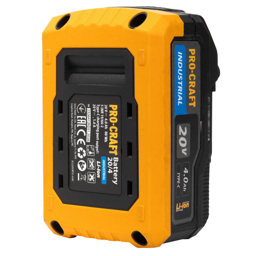 Акумуляторна батарея Procraft Battery20/4 industrial (20В, 4Аг) Type-c - Зображення 16