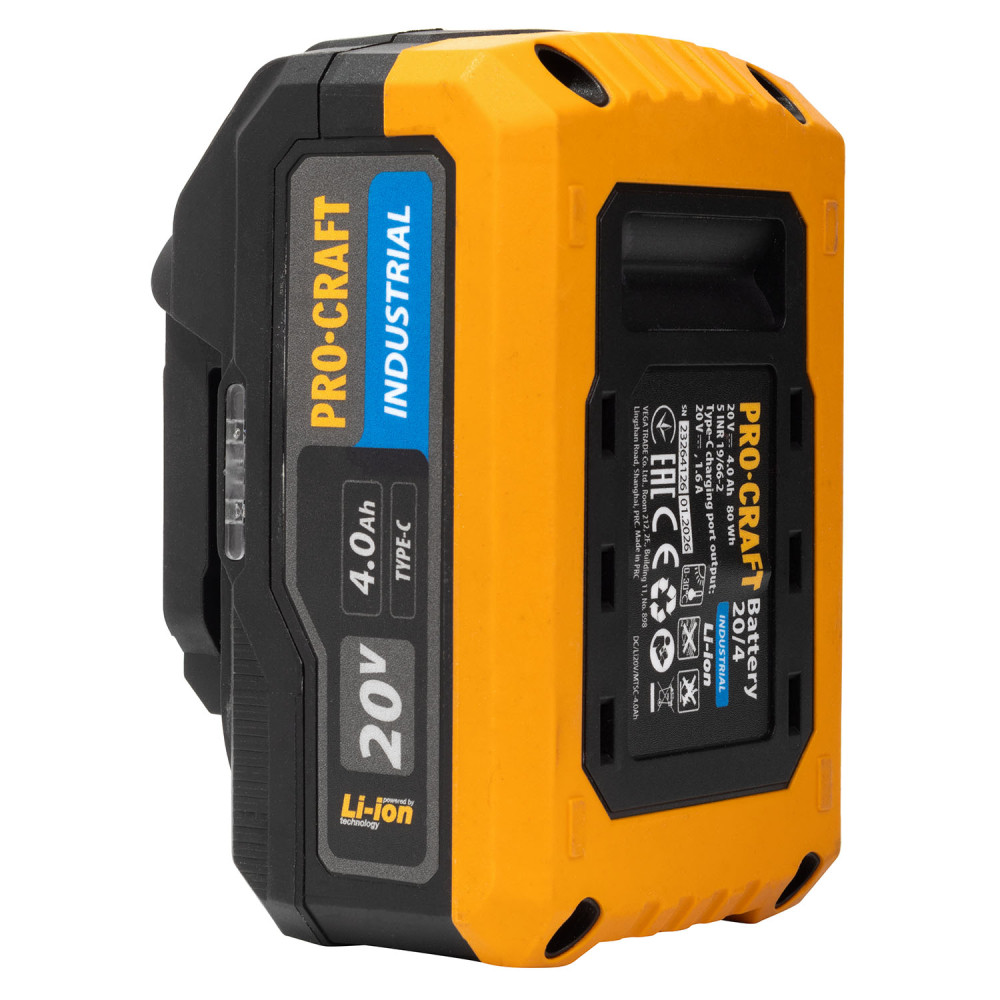 Акумуляторна батарея Procraft Battery20/4 industrial (20В, 4Аг) Type-c - Зображення 18