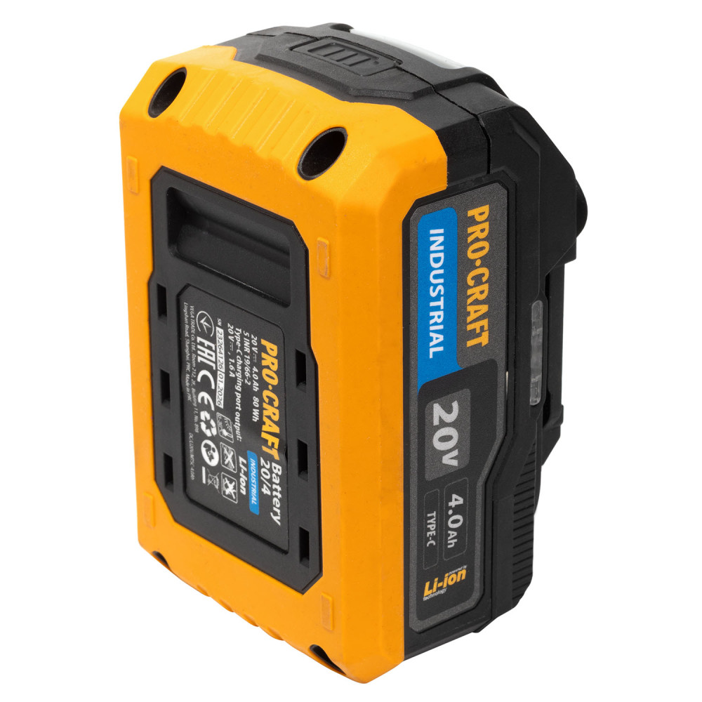 Акумуляторна батарея Procraft Battery20/4 industrial (20В, 4Аг) Type-c - Зображення 24