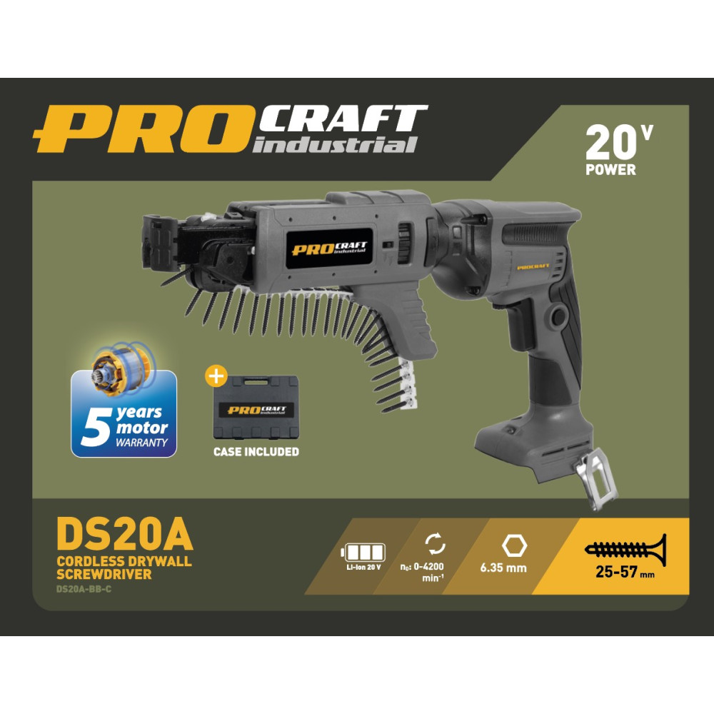 Акумуляторний стрічковий шуруповерт Procraft Industrial DS20A (без АКБ) - Зображення 2