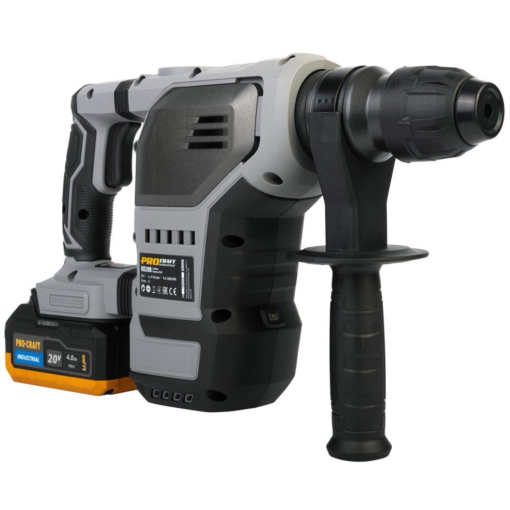 Акумуляторний перфоратор Procraft industrial HD20B Кейс (без АКБ) - Зображення 8