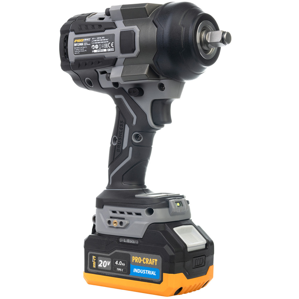 Акумуляторний гайковерт Procraft industrial IW1200A (без акб та зп) - Зображення 6