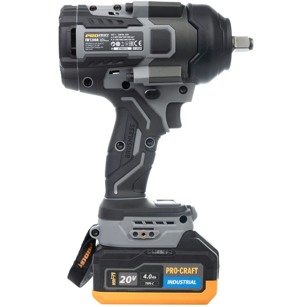 Акумуляторний гайковерт Procraft industrial IW1200A (без акб та зп) - Зображення 5