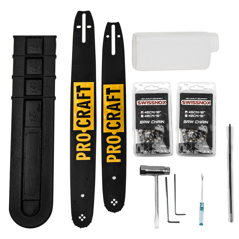 Бензопила Procraft K450 (Шина+ланцюг 45, шина+ланцюг 40) - Зображення 12