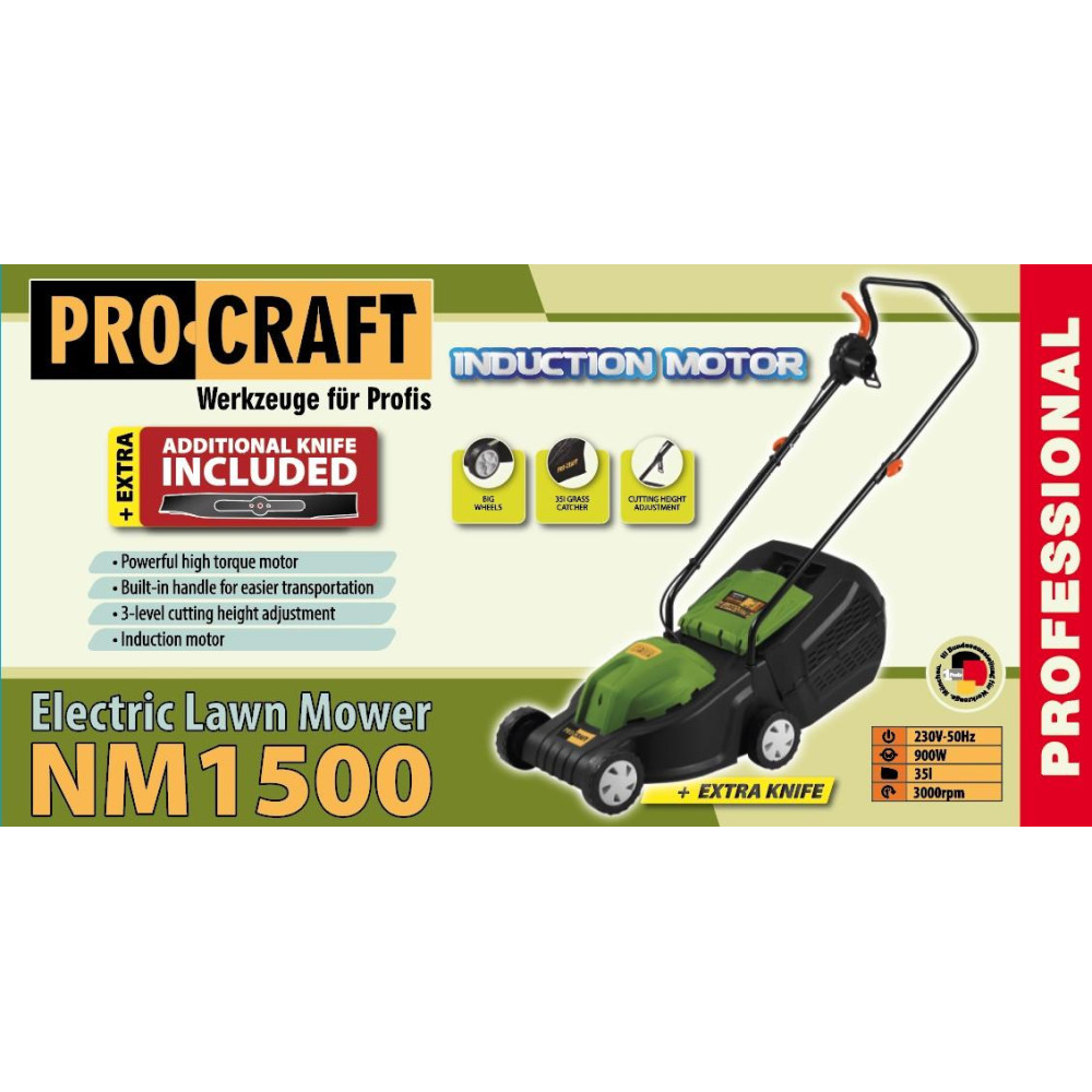 Газонокосарка колекторна Procraft NM1500 EU - Зображення 19