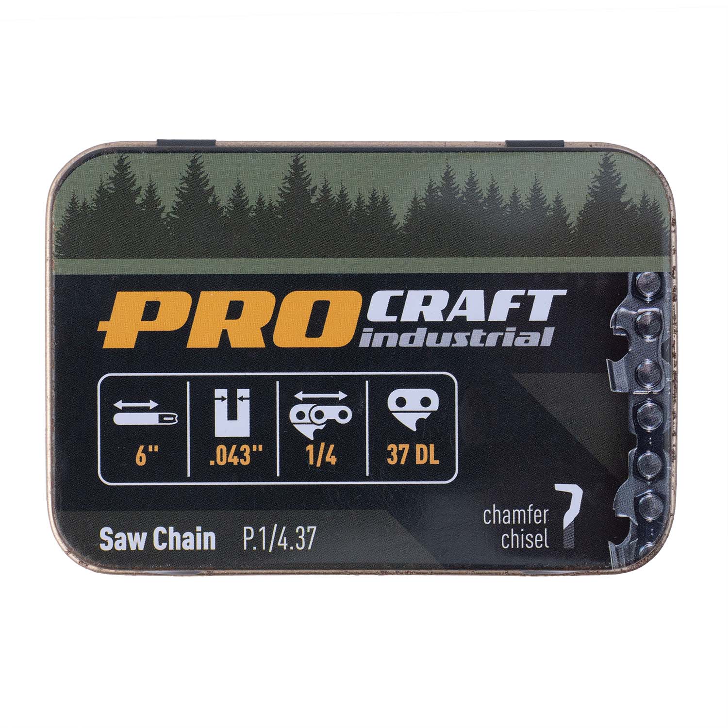 Ланцюг для ланцюгової пилки Procraft industrial P.1/4.37 Universal 1/4" шаг 37 зв.