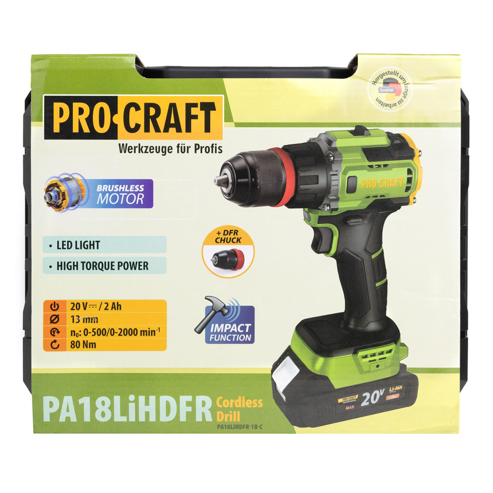 Шуруповерт Procraft PA18LiH DFR з ударом (1 акб і зп) - Зображення 11