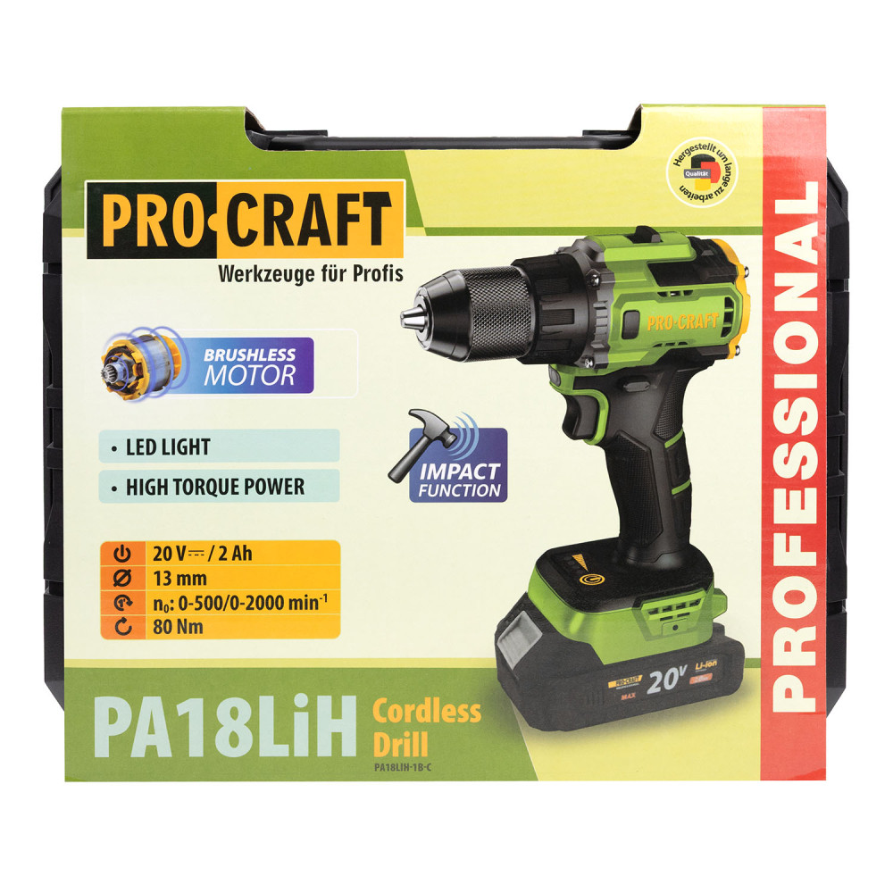 Шуруповерт Procraft PA18LiH з ударом (1 акб і зп) - Зображення 11