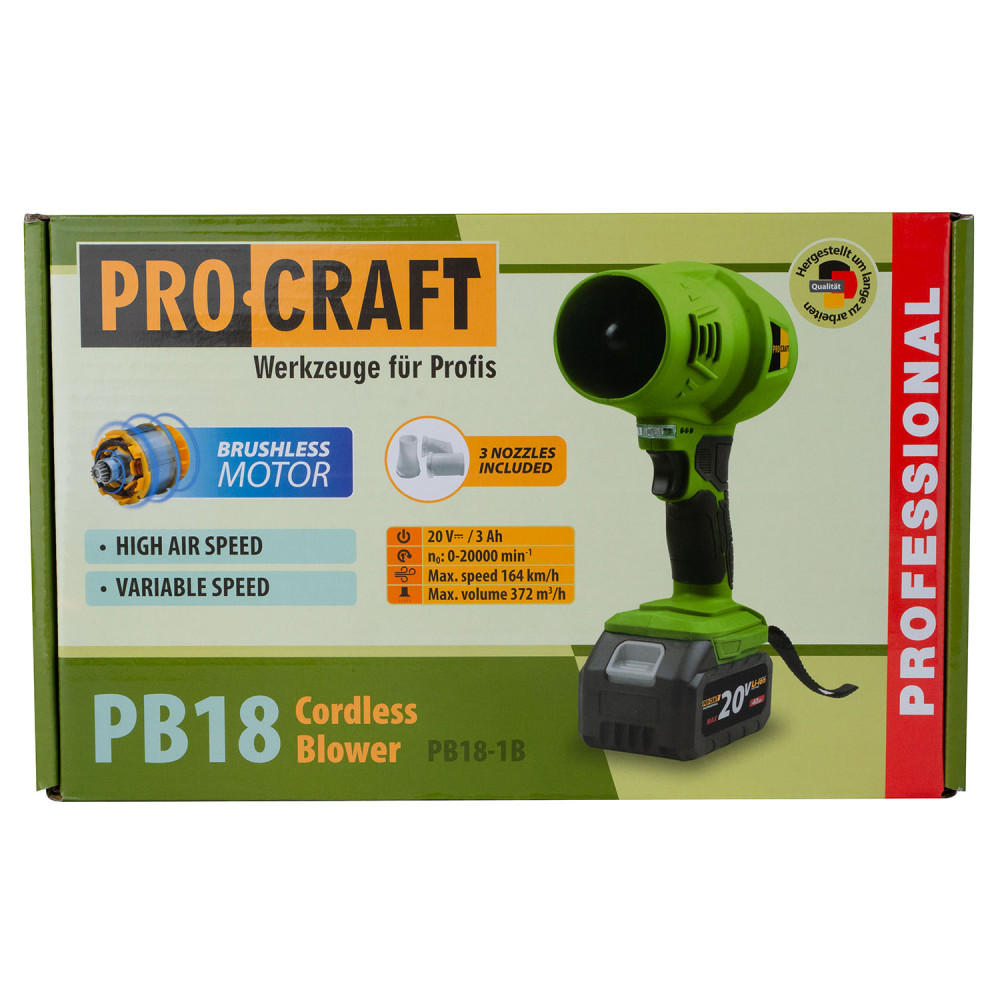 Акумуляторна повітродувка Procraft PB18 (1 АКБ та зп) - Зображення 15