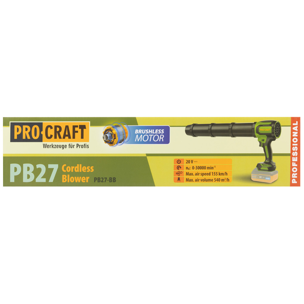 Акумуляторна повітродувка Procraft PB27 (без АКБ та зп) - Зображення 9