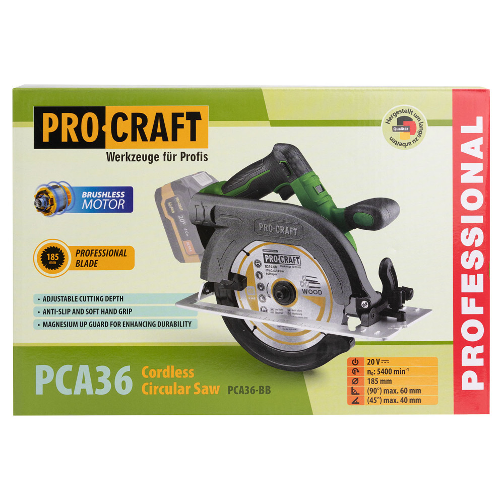 Акумуляторна дискова пила Procraft PCA36 (Без акб та зп) - Зображення 15