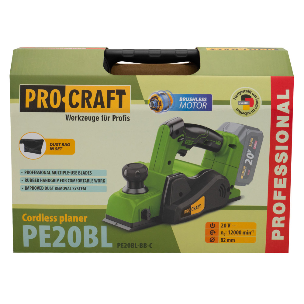 Акумуляторний рубанок Procraft PE20BL (Без АКБ та ЗП) - Зображення 18