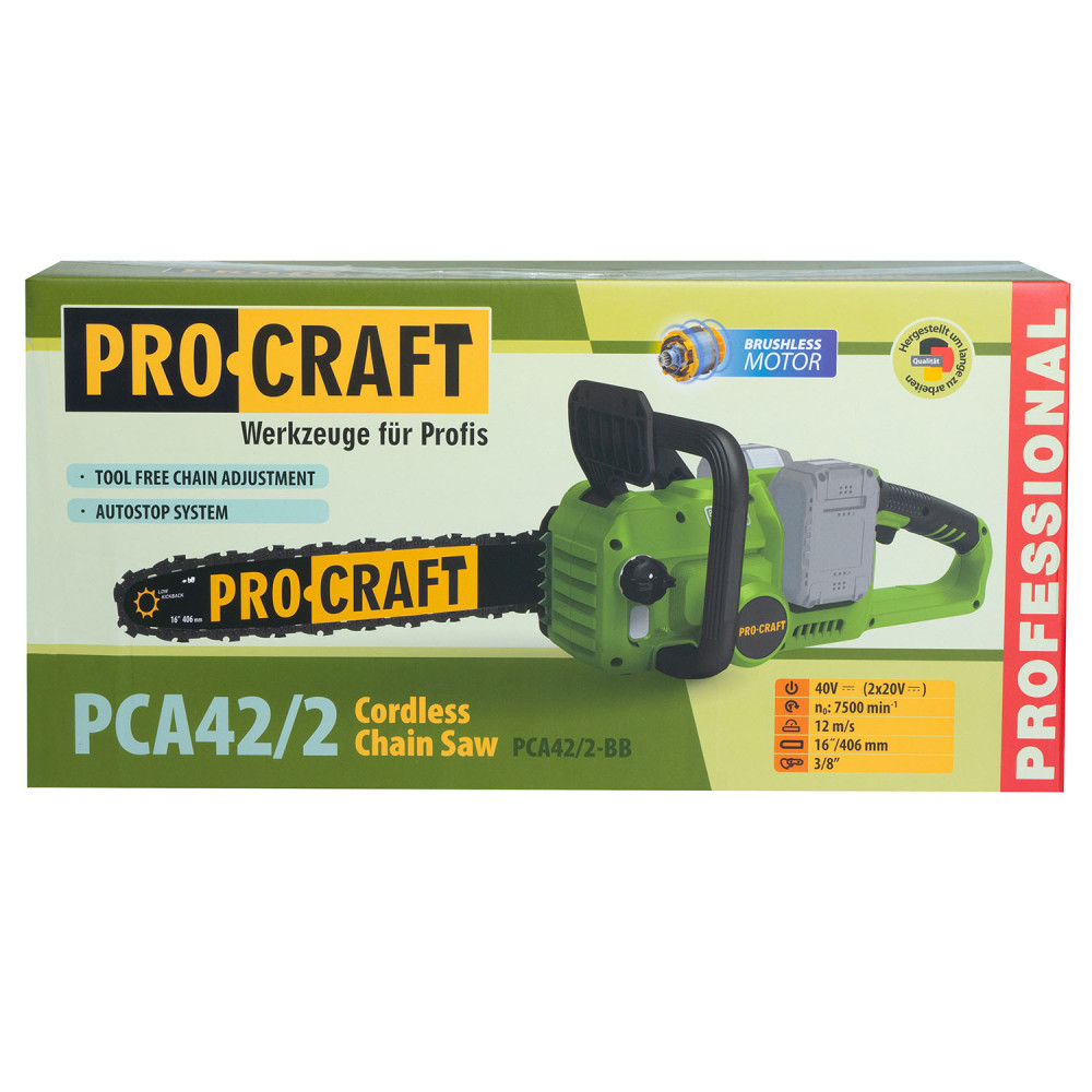 Акумуляторна ланцюгова пила Procraft PCA42/2 (Без АКБ та ЗП) - Зображення 18