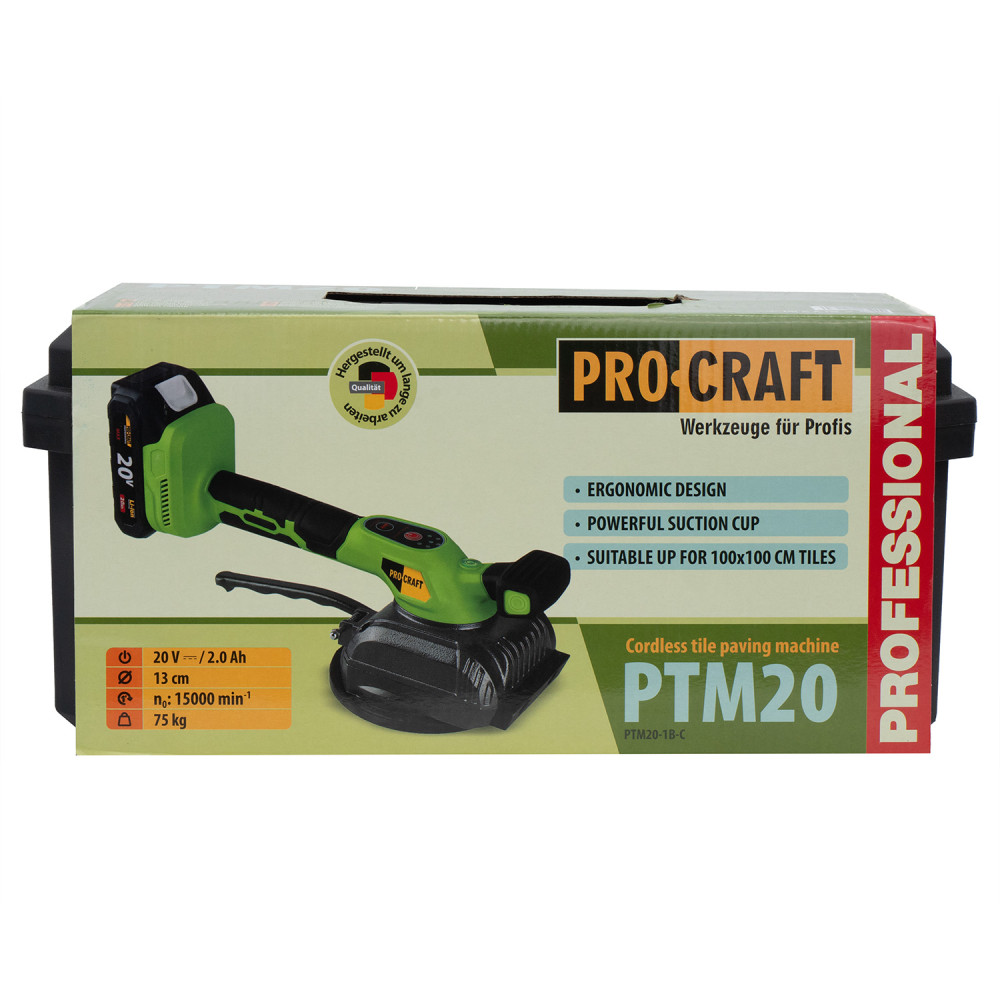 Акумуляторна віброприсоска для плитки Procraft PTM20 (з 1 акб) - Зображення 11