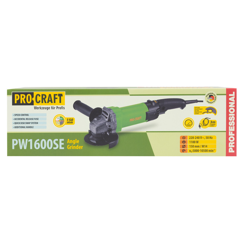 Кутошліфувальна машина Procraft PW1600SE 150 мм - Зображення 17