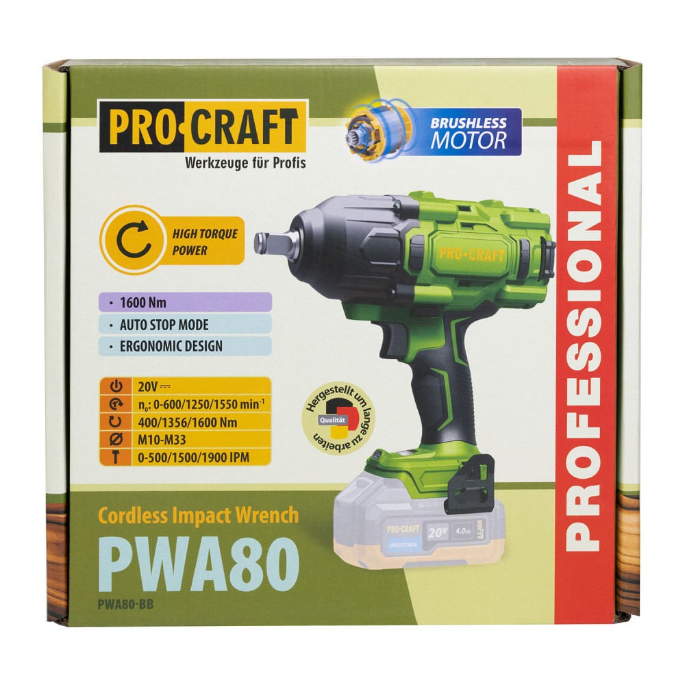 Акумуляторний гайковерт Procraft PWA80 (без АКБ та ЗП) - Зображення 12