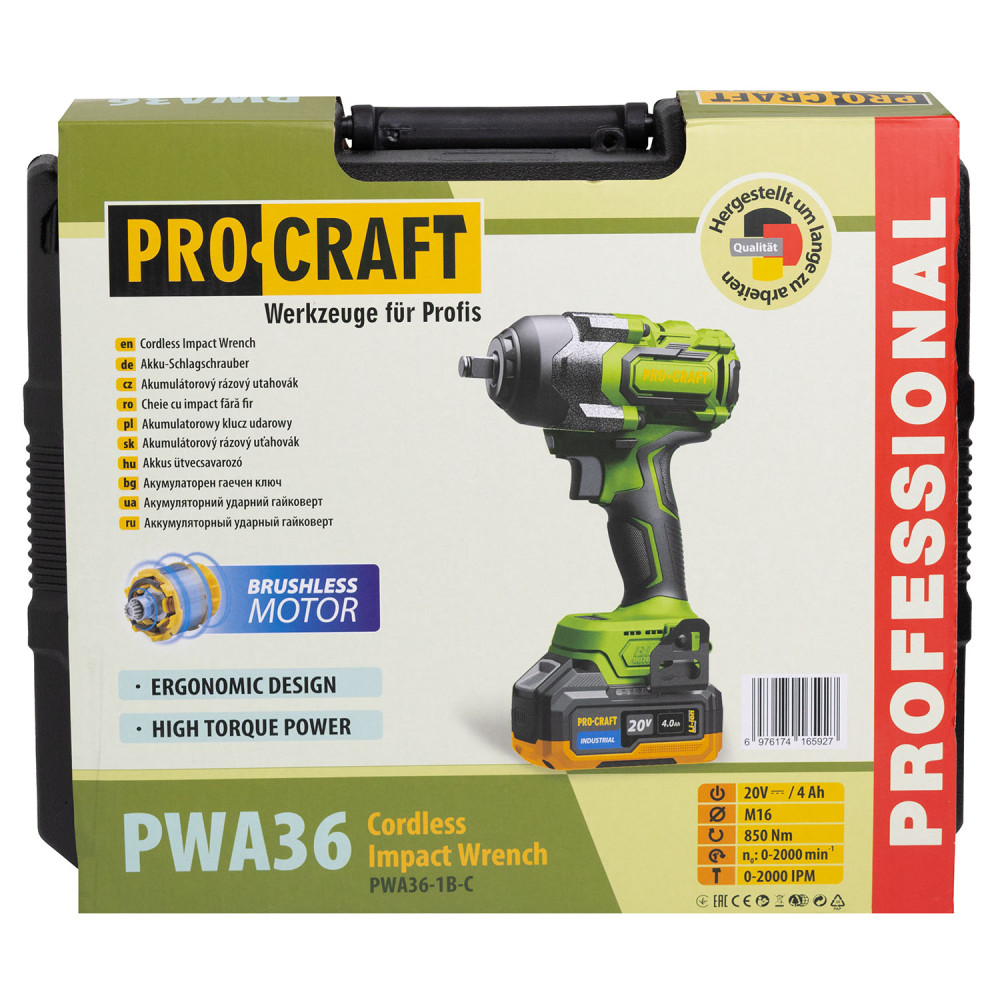 Акумуляторний гайковерт Procraft PWA36 Кейс (з 1 АКБ та ЗП) - Зображення 14