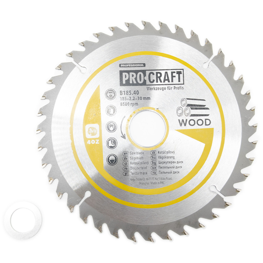 Пиляльний диск Procraft B185.40 40T (по дереву) - Зображення 2