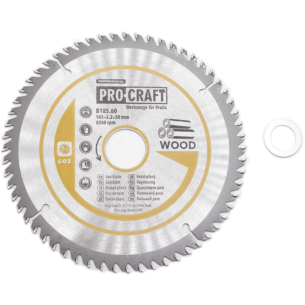 Пиляльний диск Procraft B185.60 60T (по дереву) - Зображення 2